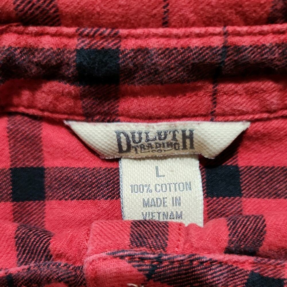 Duluth Trading Co Mens Red Long Sleeve Button Down Shirt Size Large - Picture 2 of 3